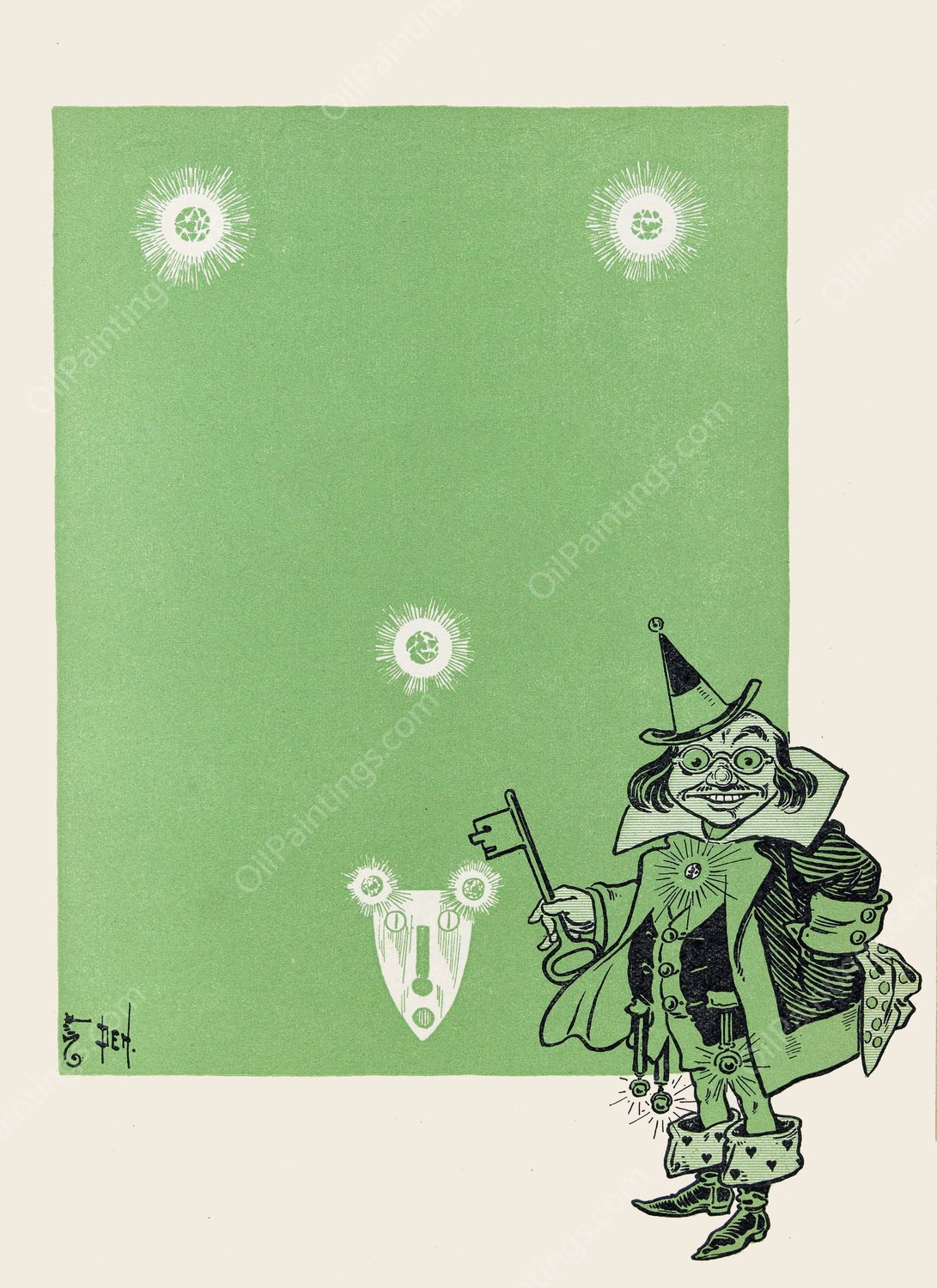 The Guardian of the Gate  by William Wallace Denslow - Hand-Painted Oil Painting Reproduction