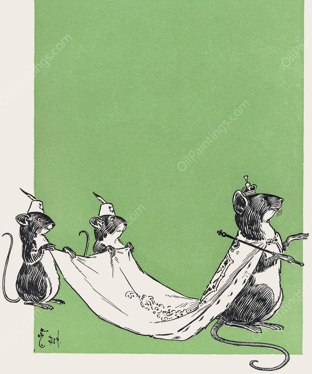 The Queen of The Field Mice  by William Wallace Denslow - Hand-Painted Oil Painting Reproduction