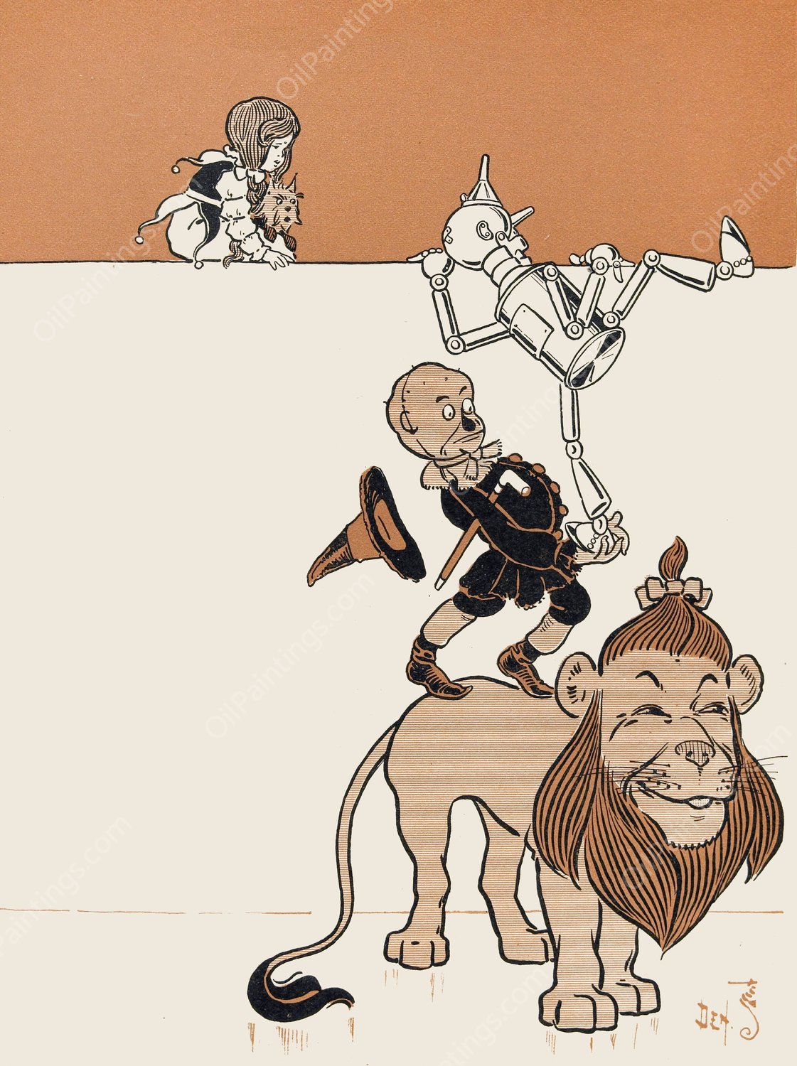 The wonderful Wizard of Oz 4  by William Wallace Denslow - Hand-Painted Oil Painting Reproduction