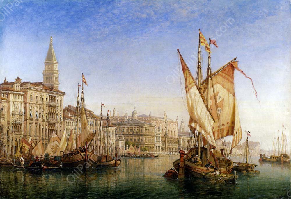 The Doge's Palace From The Entrance To The Grand Canal by William Wilde - Hand-Painted Oil Painting Reproduction