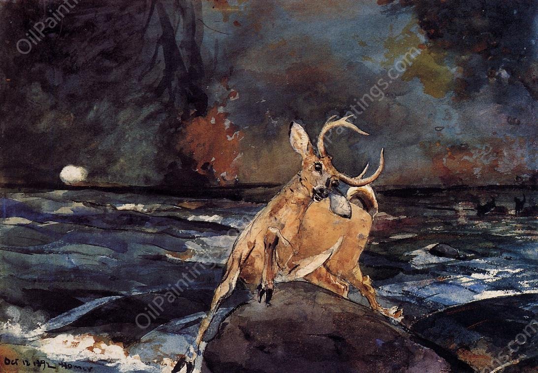 A Good Shot, Adirondacks by Winslow Homer - Hand-Painted Oil Painting Reproduction