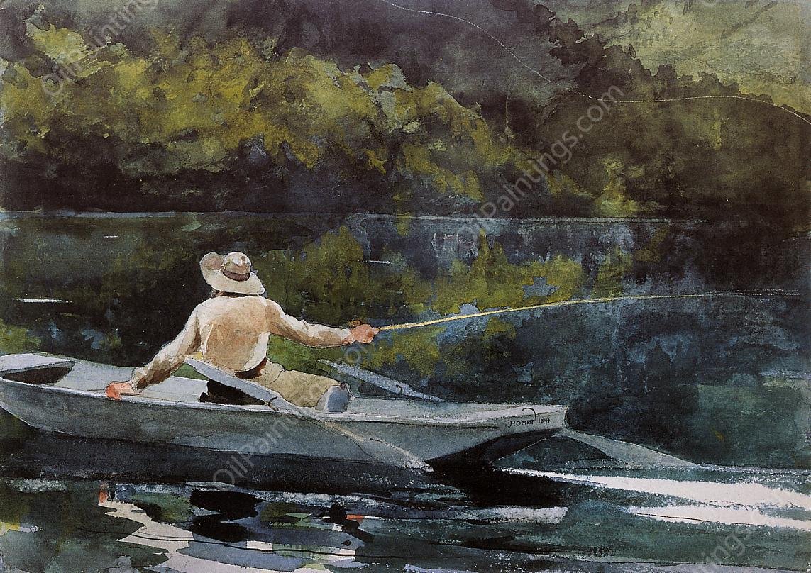 Casting the Fly by Winslow Homer - Hand-Painted Oil Painting Reproduction