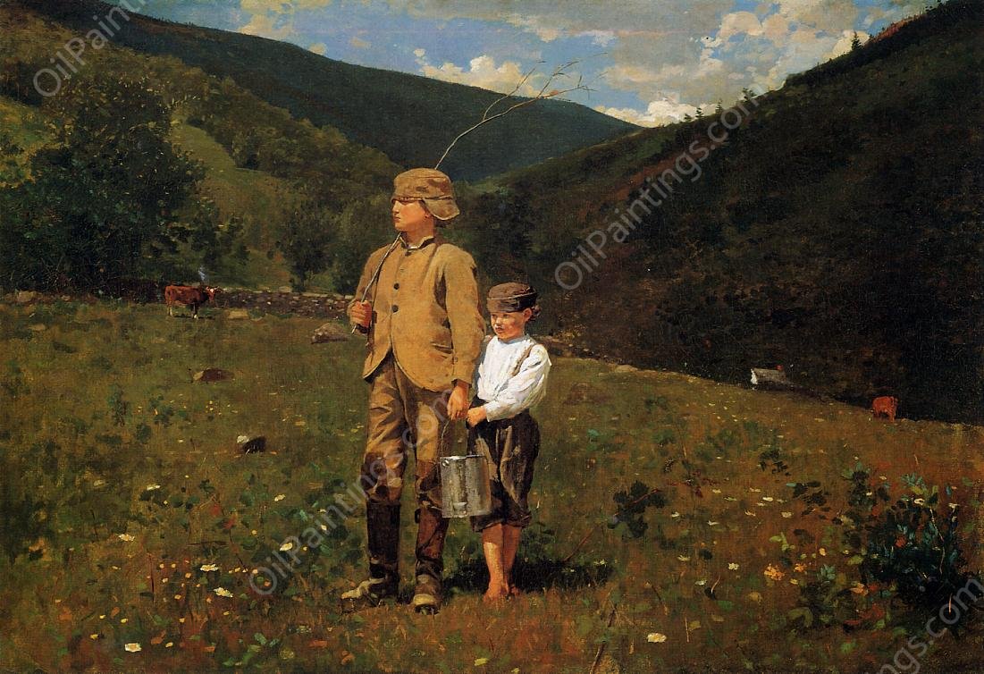 Crossing the Pasture by Winslow Homer - Hand-Painted Oil Painting Reproduction