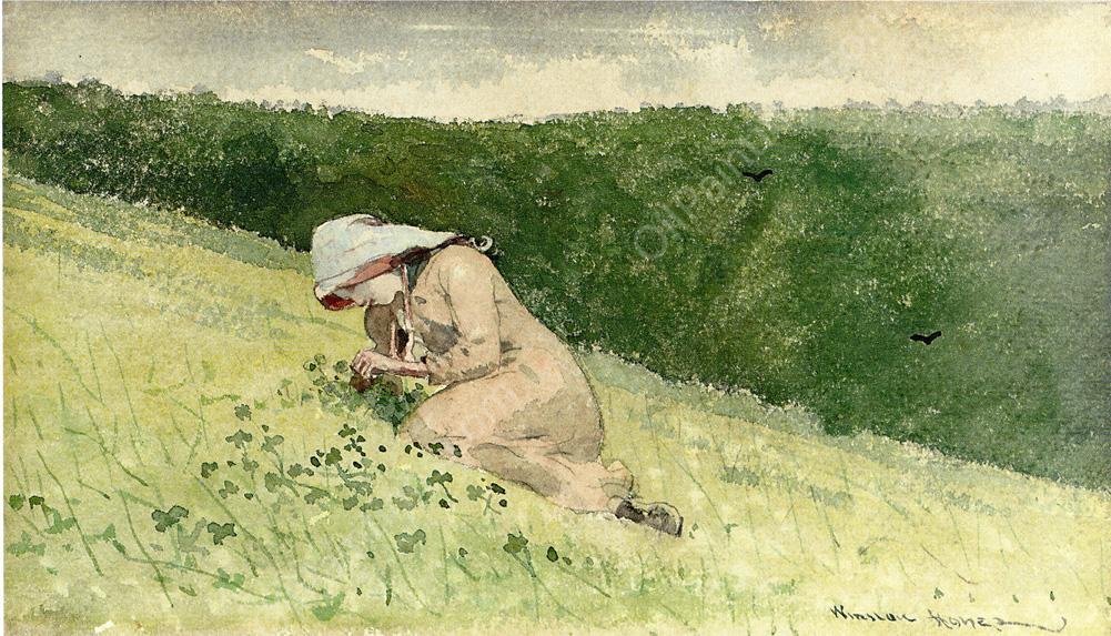Four Leaf Clover by Winslow Homer - Hand-Painted Oil Painting Reproduction