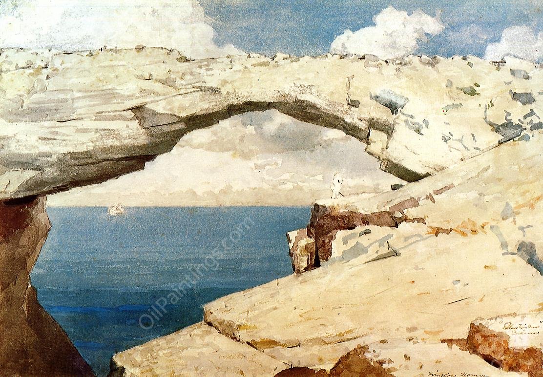 Glass Windows, Bahamas by Winslow Homer - Hand-Painted Oil Painting Reproduction