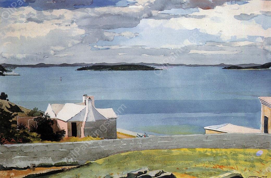 Inland Water, Bermuda by Winslow Homer - Hand-Painted Oil Painting Reproduction