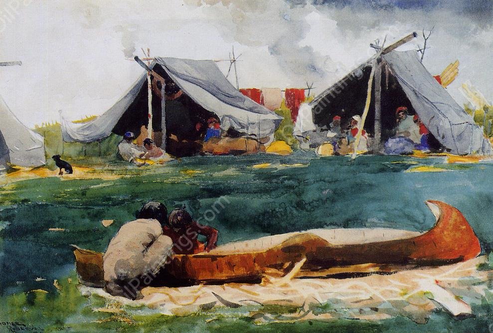 Montagnais Indians by Winslow Homer - Hand-Painted Oil Painting Reproduction