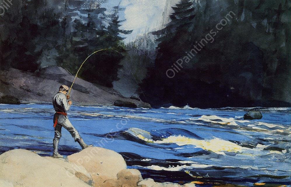 Quananiche, Lake St. John by Winslow Homer - Hand-Painted Oil Painting Reproduction