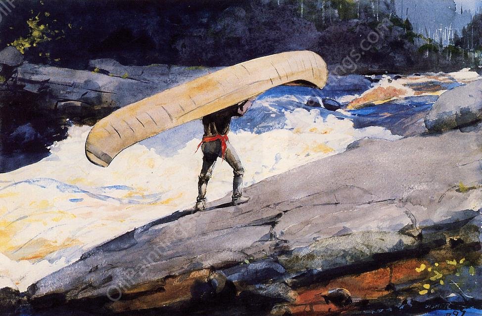 The Portage by Winslow Homer - Hand-Painted Oil Painting Reproduction
