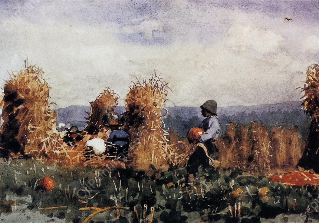 The Pumpkin Patch by Winslow Homer - Hand-Painted Oil Painting Reproduction