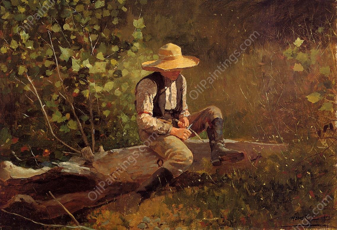 The Whittling Boy by Winslow Homer - Hand-Painted Oil Painting Reproduction
