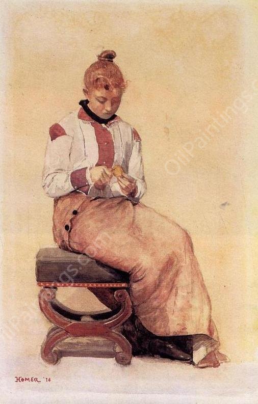 Woman Peeling a Lemon by Winslow Homer - Hand-Painted Oil Painting Reproduction