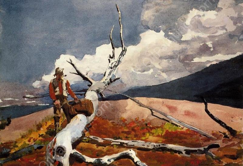 Woodsman and Fallen Tree by Winslow Homer - Hand-Painted Oil Painting Reproduction