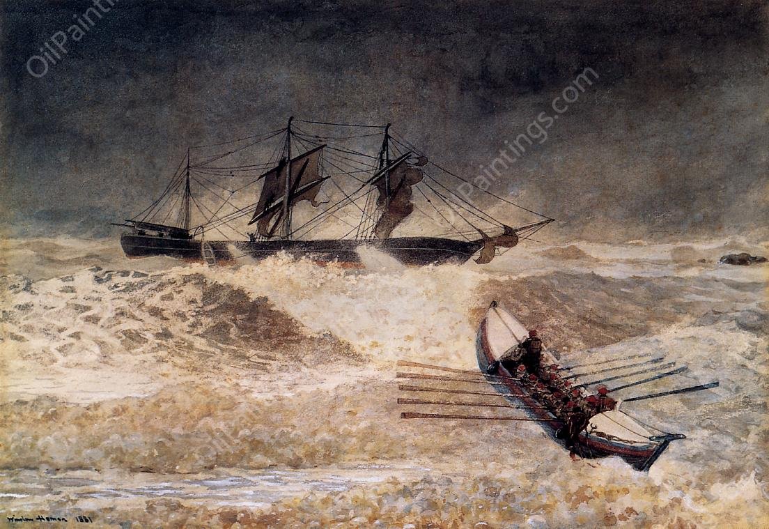 Wreck of the Iron Crown by Winslow Homer - Hand-Painted Oil Painting Reproduction
