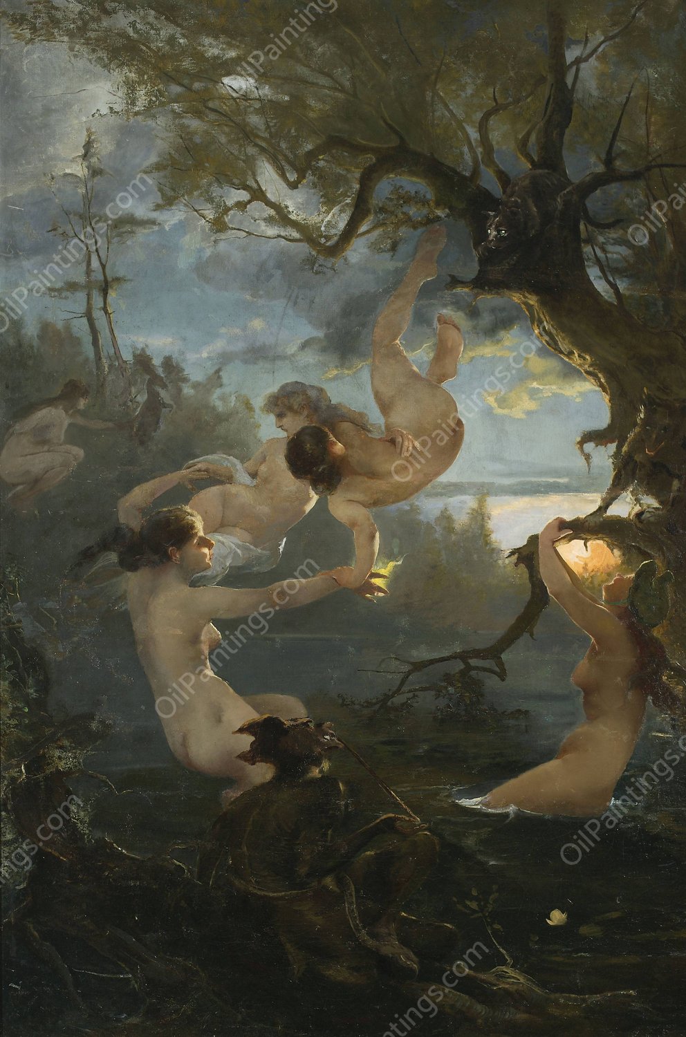 Water nymphs  by Witold Pruszkowski - Hand-Painted Oil Painting Reproduction