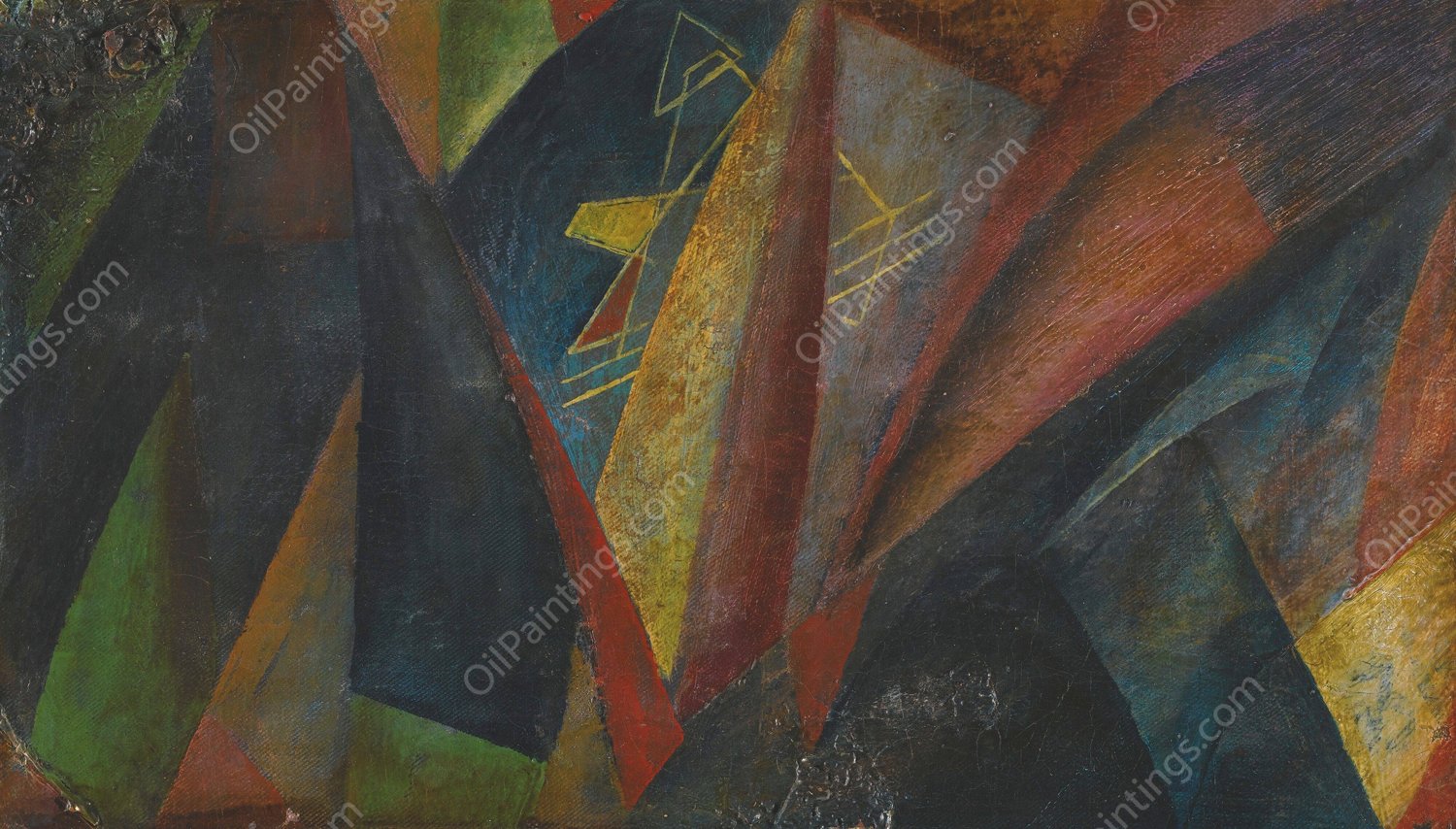 Yellow Mountain by Wladimir Burliuk - Hand-Painted Oil Painting Reproduction