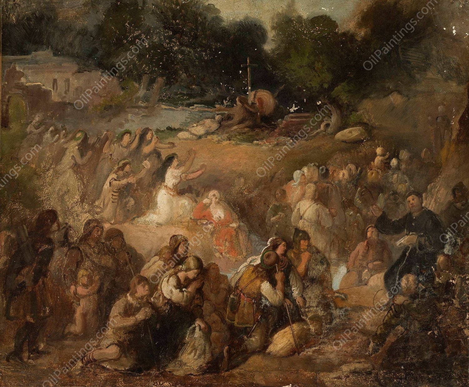 Baptism of Lithuania by Wladyslaw Luszczkiewicz - Hand-Painted Oil Painting Reproduction