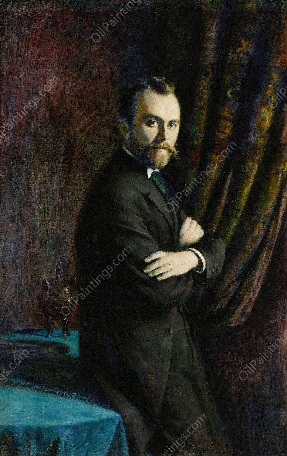 Portrait of Konrad Dynowski  by Wladyslaw Podkowinski - Hand-Painted Oil Painting Reproduction