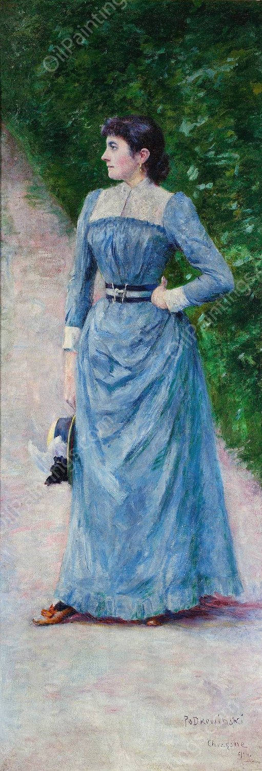 Portrait of Wincentyna Karska  by Wladyslaw Podkowinski - Hand-Painted Oil Painting Reproduction