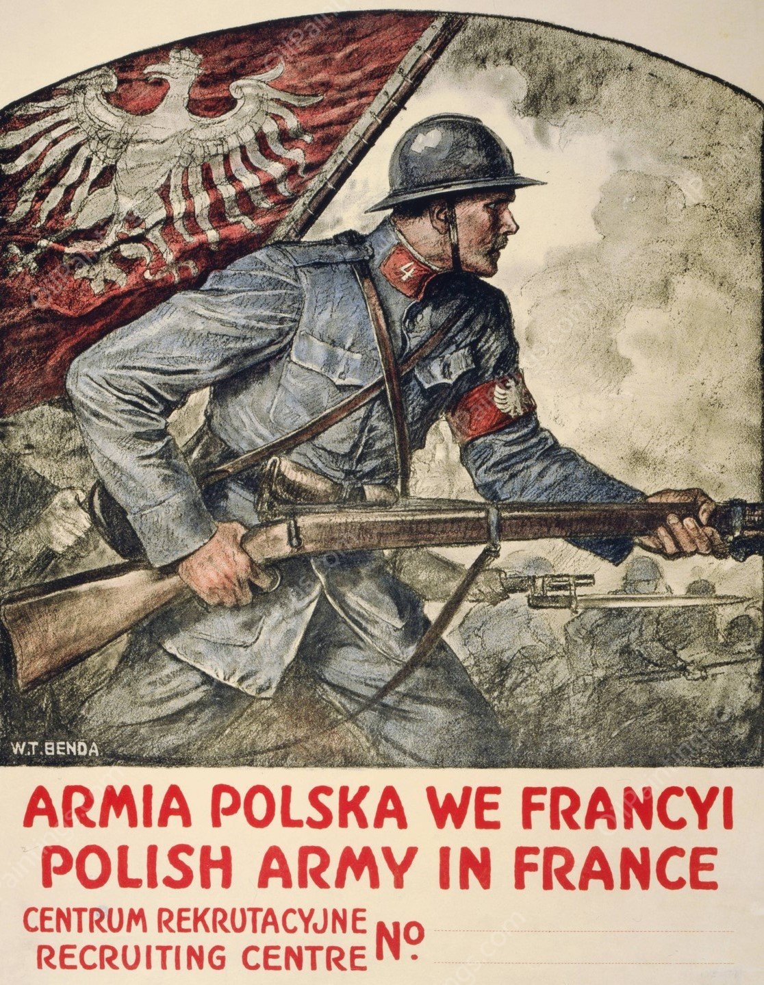 Polish Army in France  by Wladyslaw Theodore Benda - Hand-Painted Oil Painting Reproduction