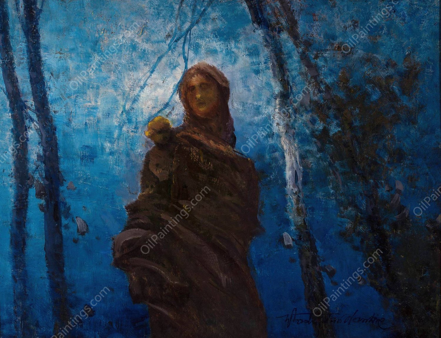 Moon Night  by Wladyslaw Wankie - Hand-Painted Oil Painting Reproduction