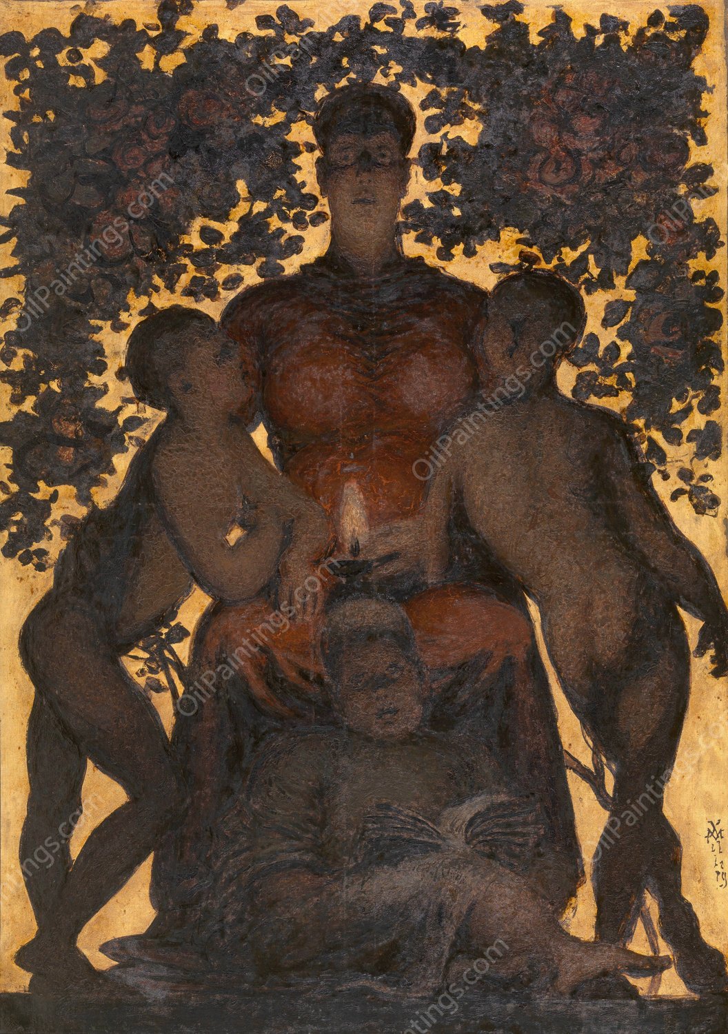 Motherly Upbringing by Xavier Mellery - Hand-Painted Oil Painting Reproduction