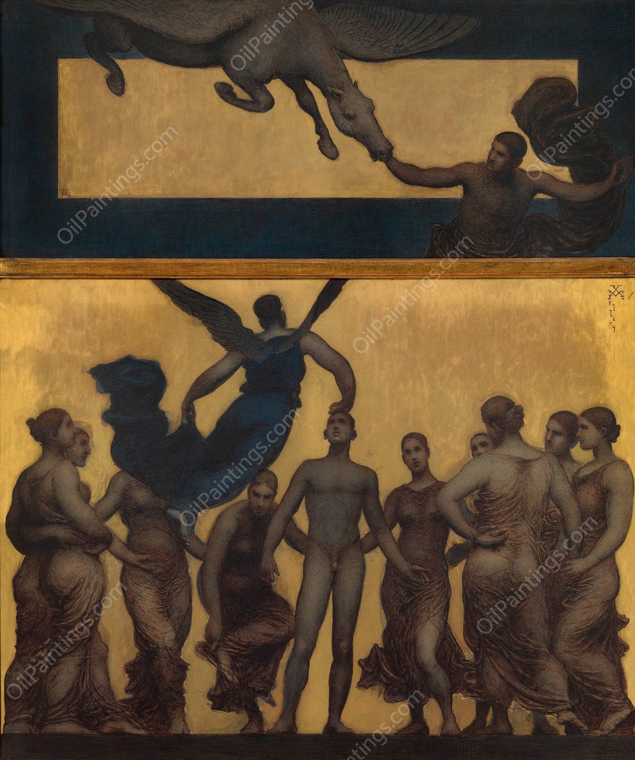 The Inspiration by Xavier Mellery - Hand-Painted Oil Painting Reproduction