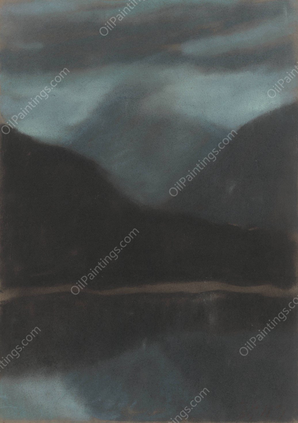 Evening in Strbske Pleso  by Zolo Palugyay - Hand-Painted Oil Painting Reproduction