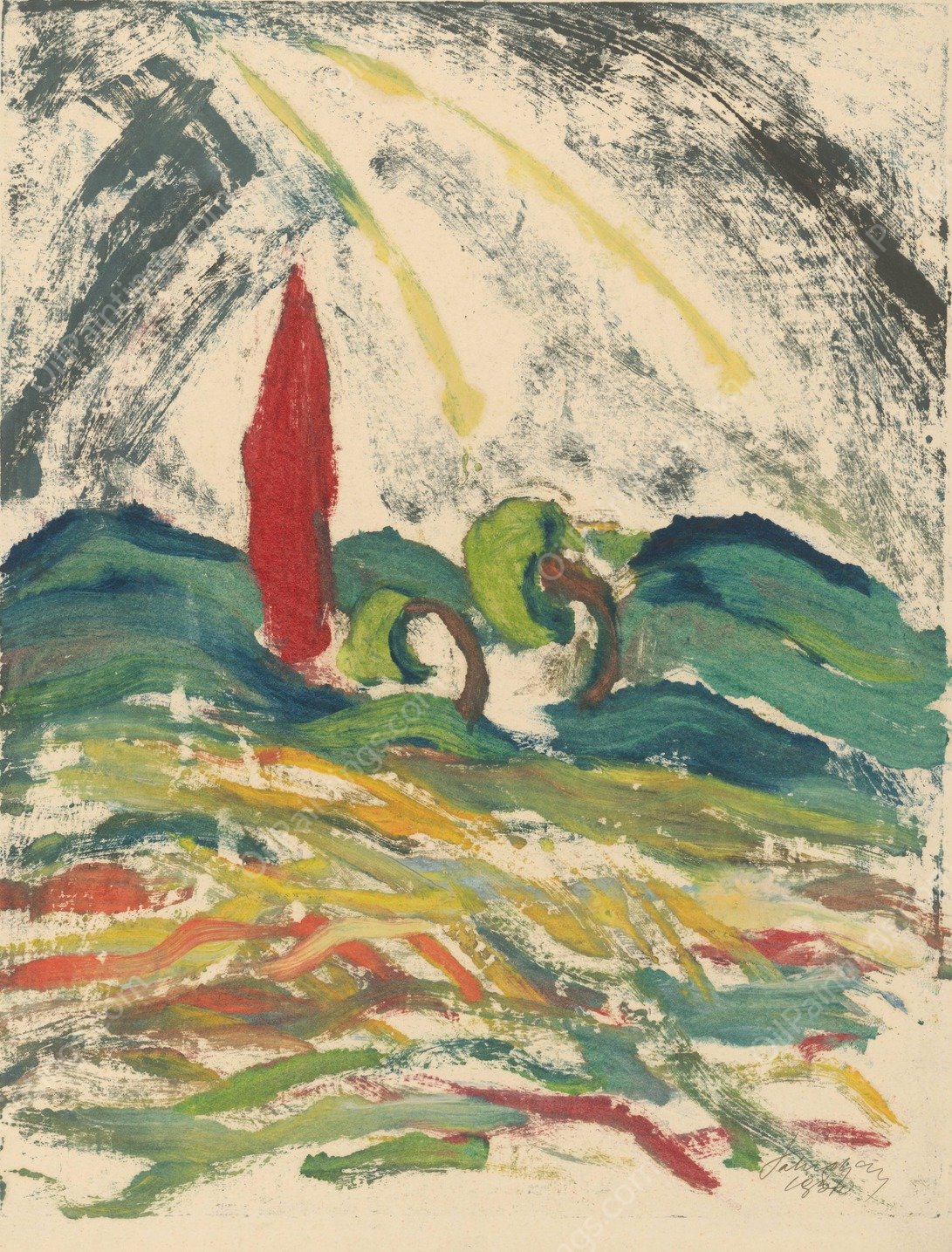 Krajina  by Zolo Palugyay - Hand-Painted Oil Painting Reproduction