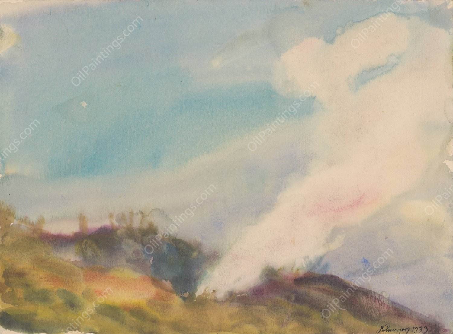 Smoldering Autumn Fire  by Zolo Palugyay - Hand-Painted Oil Painting Reproduction