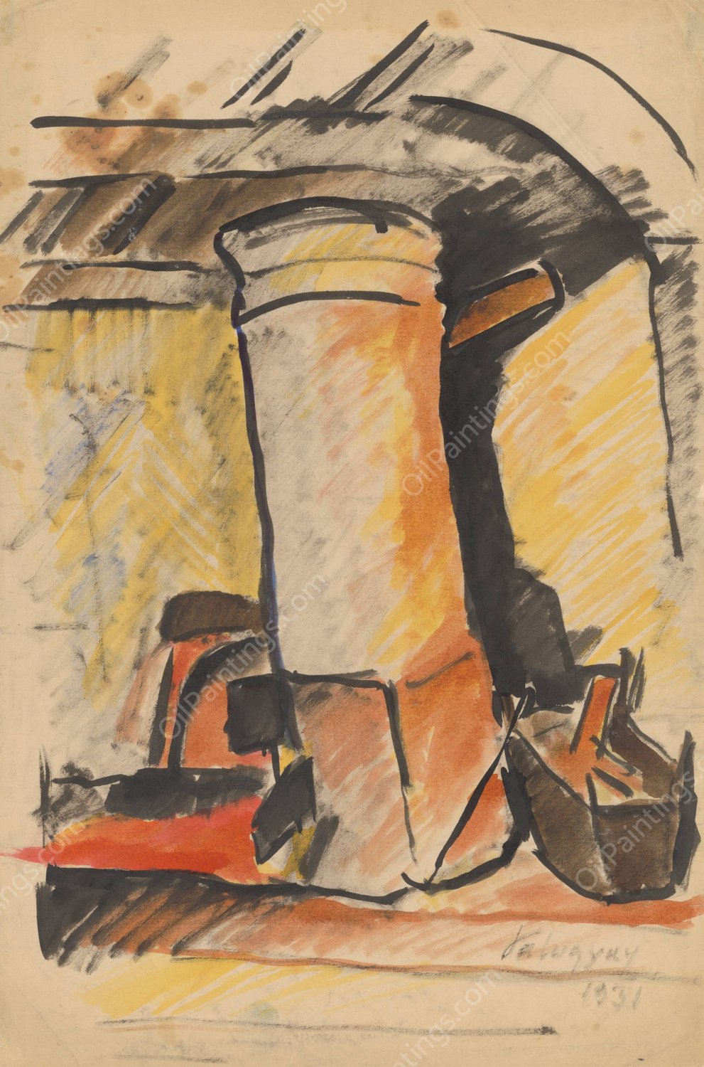 Still Life - Study for a Painting  by Zolo Palugyay - Hand-Painted Oil Painting Reproduction