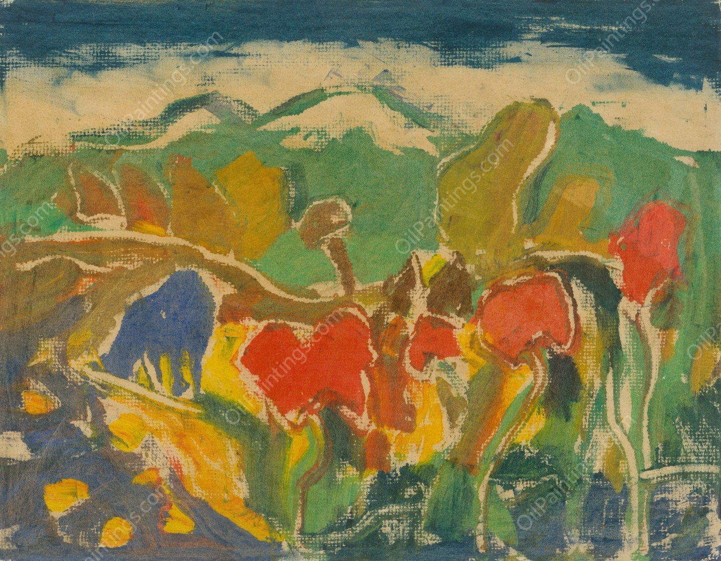 Summer afternoon in the mountains  by Zolo Palugyay - Hand-Painted Oil Painting Reproduction