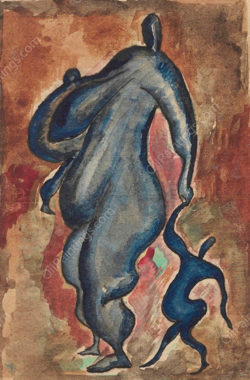 Black mother  by Zygmunt Waliszewski - Hand-Painted Oil Painting Reproduction