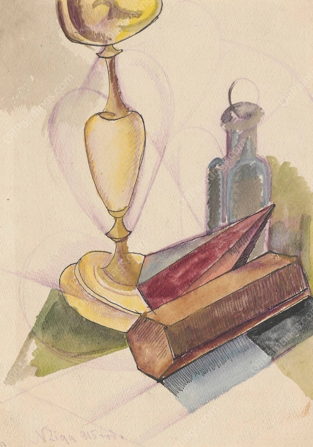 Cubist Still Life  by Zygmunt Waliszewski - Hand-Painted Oil Painting Reproduction