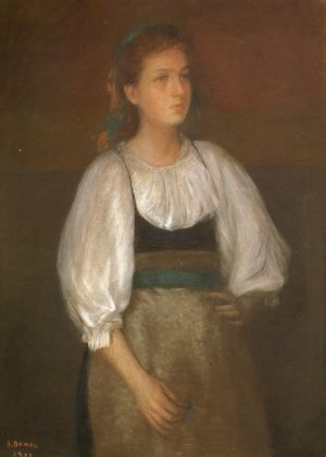 Italian Girl by Okada Saburosuke Oil Painting