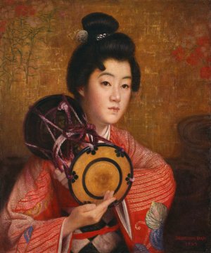 Portrait of a Lady by Okada Saburosuke Oil Painting