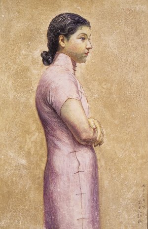 Portrait of a Woman by Okada Saburosuke Oil Painting