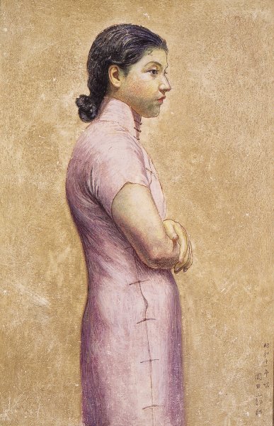 Portrait of a Woman  by Okada Saburosuke - Hand-Painted Oil Painting Reproduction