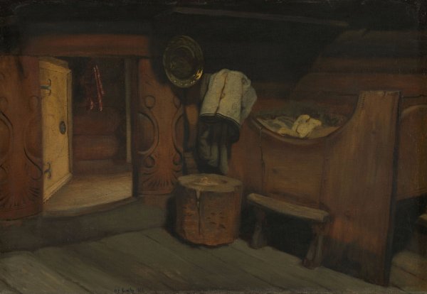 Main Product Photo of Interior from Setesdal  Painting by Olaf Isaachsen