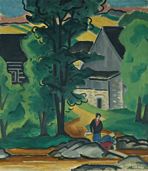 Main Product Photo of Washerwomen Painting by Oldrich Kerhart