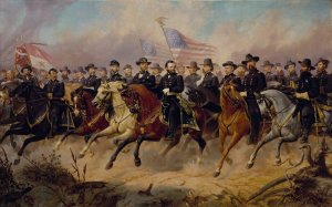 Grant and His Generals by Ole Peter Hansen Balling Oil Painting