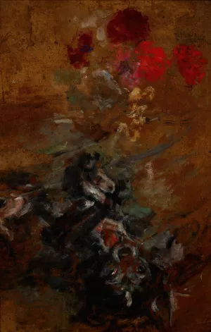 Artist's Doggy Qui-Qui by Olga Boznanska Oil Painting