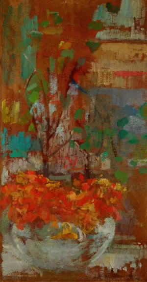 Composition with Nasturtiums by Olga Boznanska Oil Painting