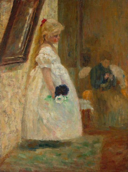 Granny's name day  by Olga Boznanska - Hand-Painted Oil Painting Reproduction