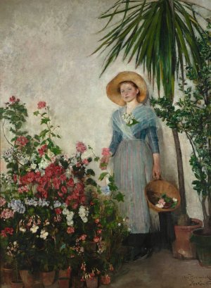 In the orangery by Olga Boznanska Oil Painting
