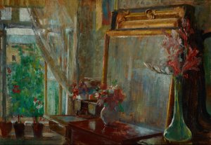 Interior - Artist's Studio in Krakow by Olga Boznanska Oil Painting