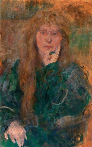 Natalie Barney by Olga Boznanska Oil Painting