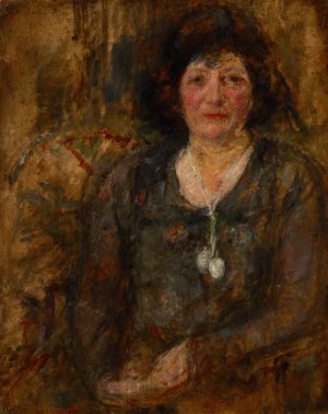 Portrait of a Lady with a Necklace by Olga Boznanska Oil Painting