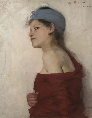 Portrait of a Woman - Gypsy Woman by Olga Boznanska Oil Painting