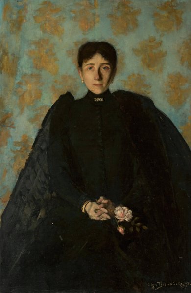 Portrait of a woman  by Olga Boznanska - Hand-Painted Oil Painting Reproduction